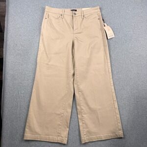 NYDJ Jeans Womens Size 8 Beige Teresa Wide Leg Ankle Lift Tuck Slimming NEW $109